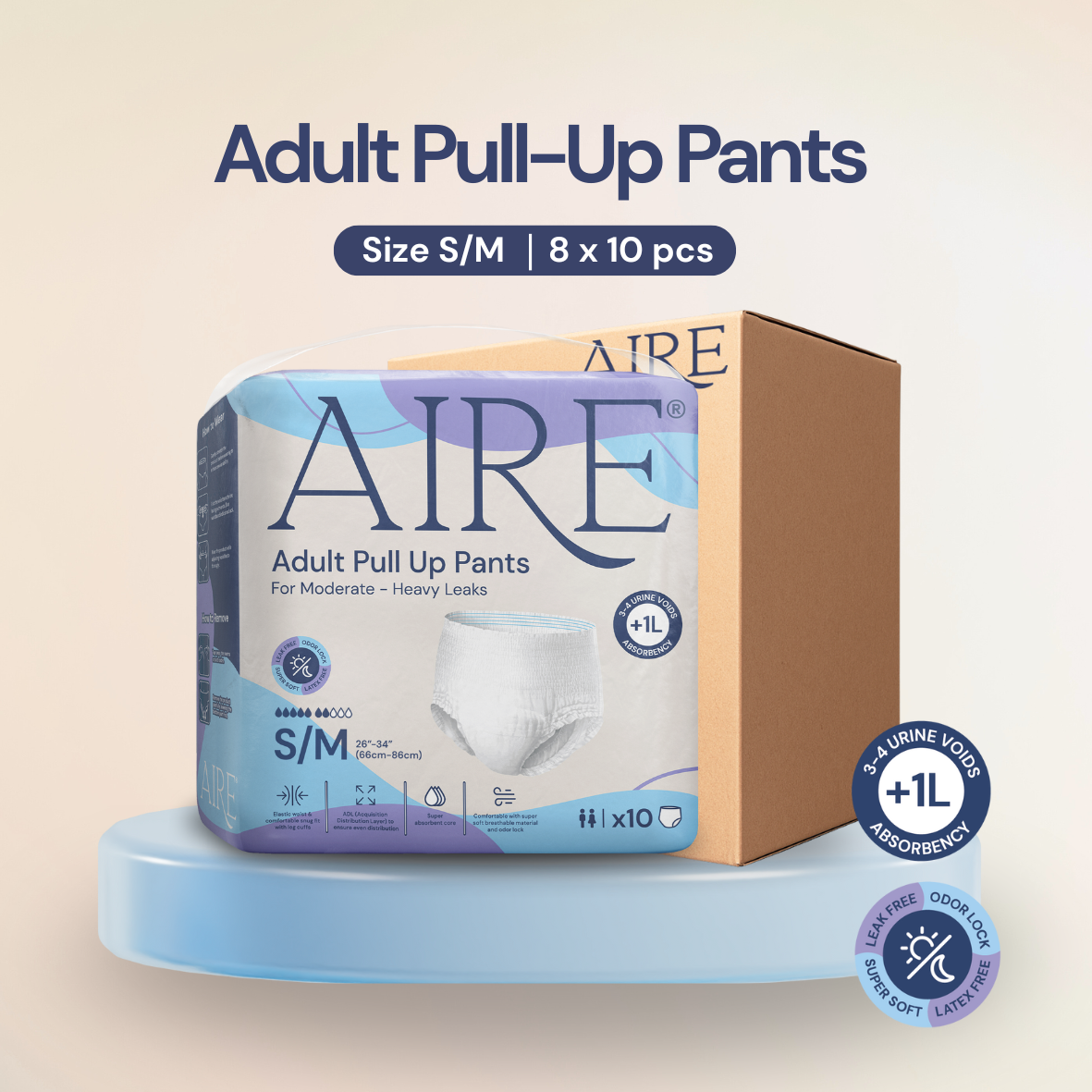 Aire® Adult Pull Up Pants- Size S/M
