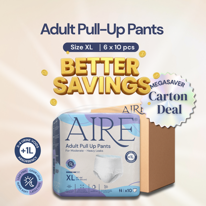 {Carton Deal} Aire® Adult Pull Up Pants - Size XL (6x10pcs)