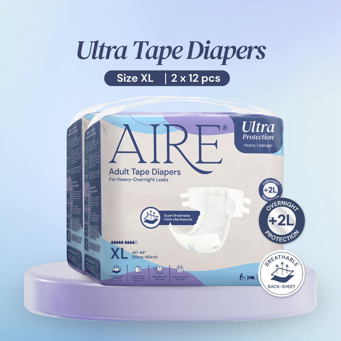 Aire® Ultra Tape Diapers - Size XL