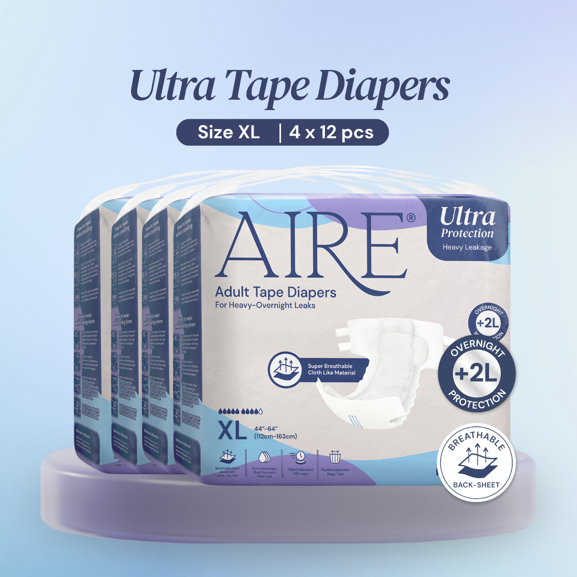 Aire® Ultra Tape Diapers - Size XL