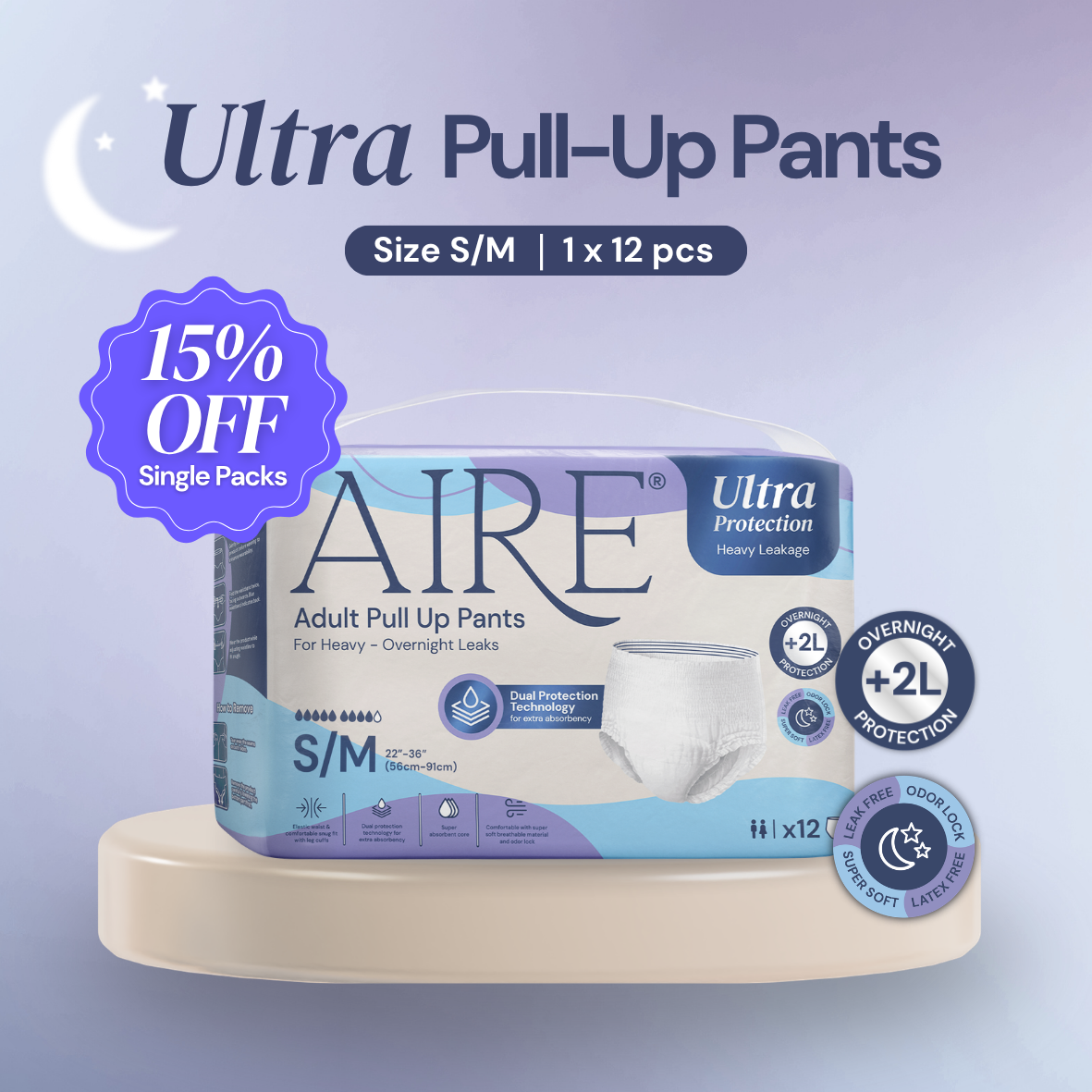 Aire® Ultra Pull Up Pants - Size S/M