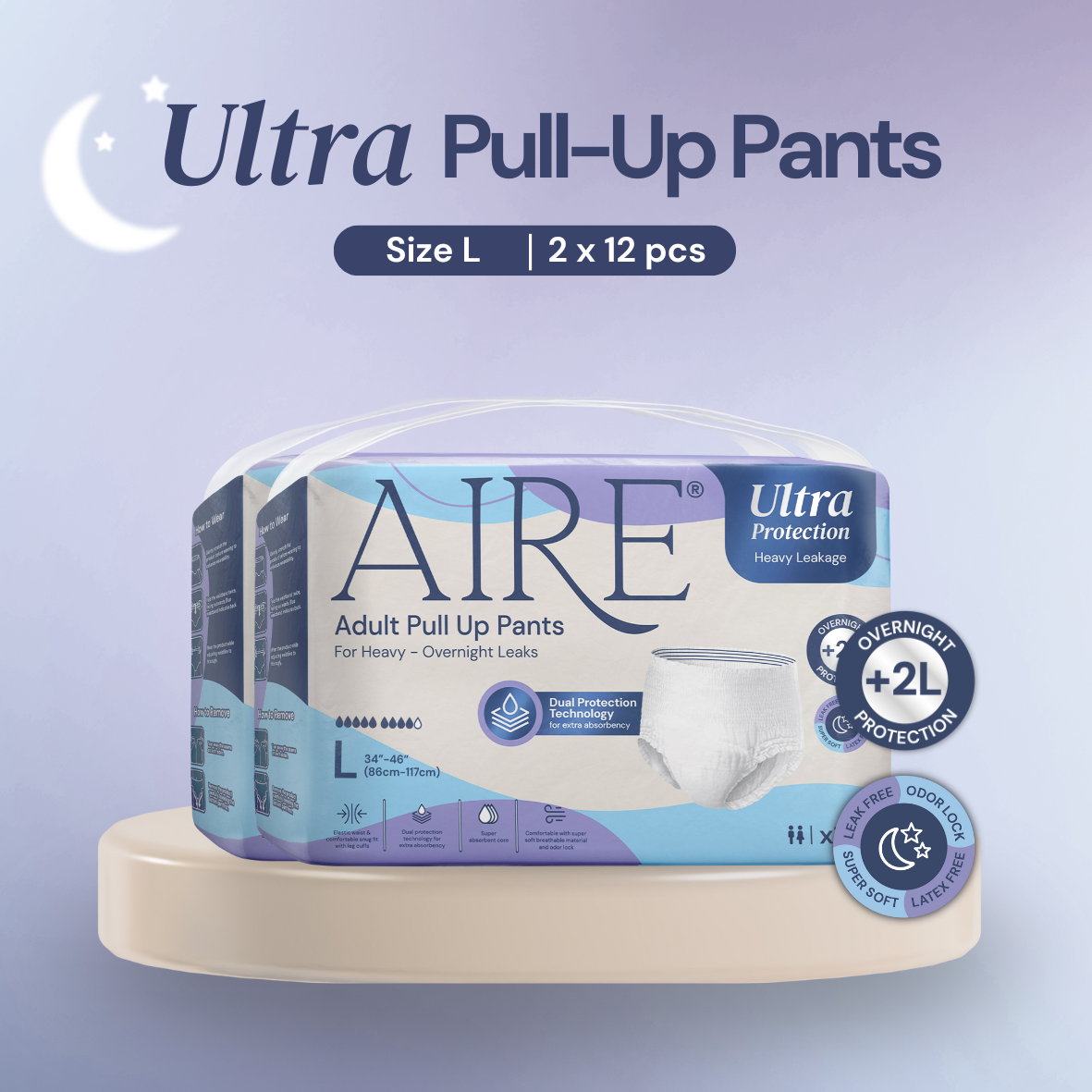 Aire® Ultra Pull Up Pants - Size L