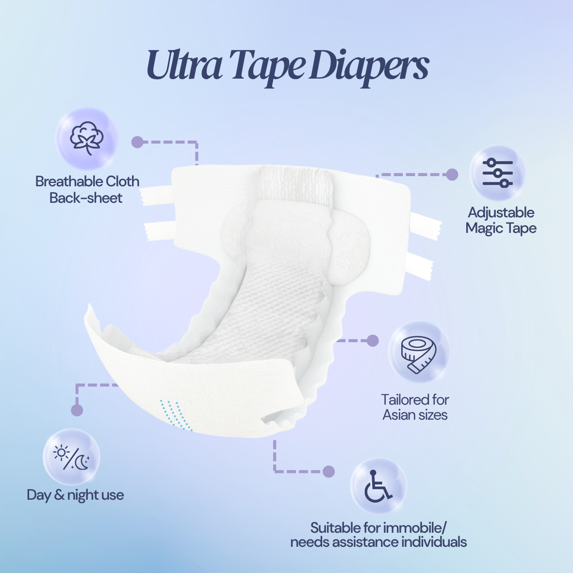 Aire Adult Tape Diapers -Size L