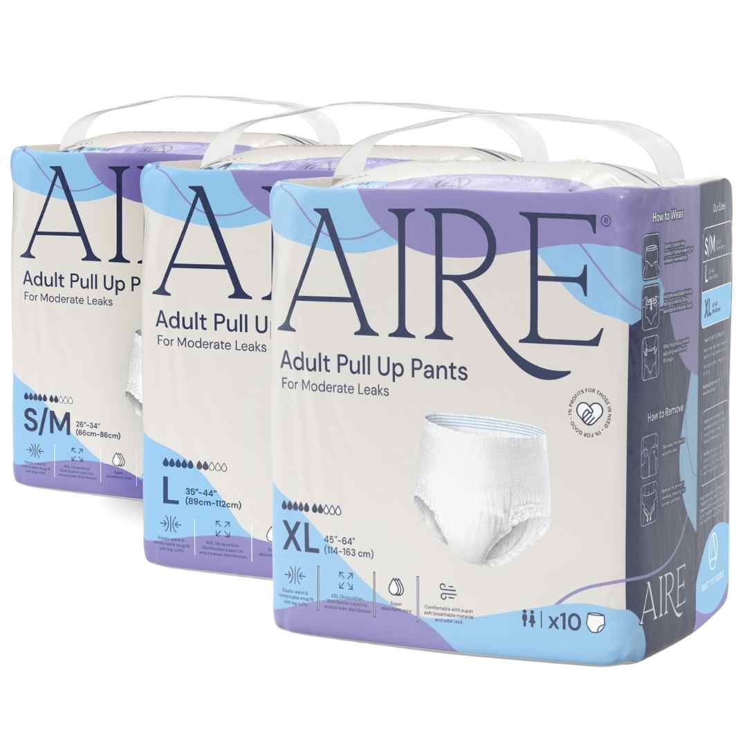 {Carton Deal} Aire Adult Diaper Pull Up Pants -Size L(6x10pcs) (Adult Diaper Pants, Highly Absorbent, Snug, Breathable))