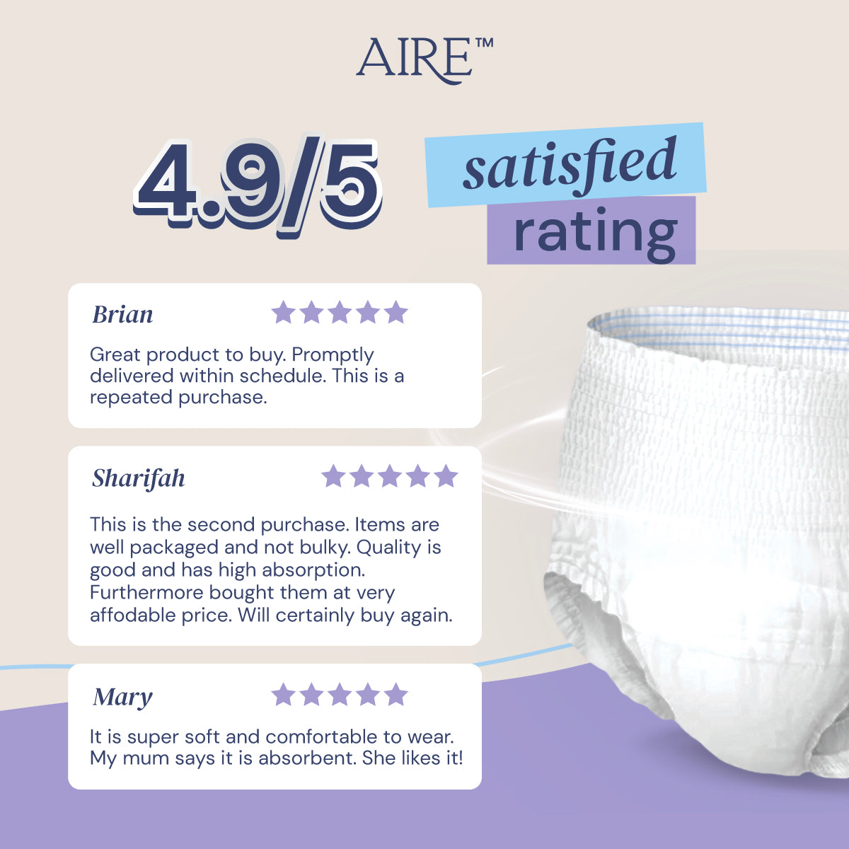 {Carton Deal} Aire Adult Diaper Pull Up Pants Unisex - Size S/M (8x 10pcs)