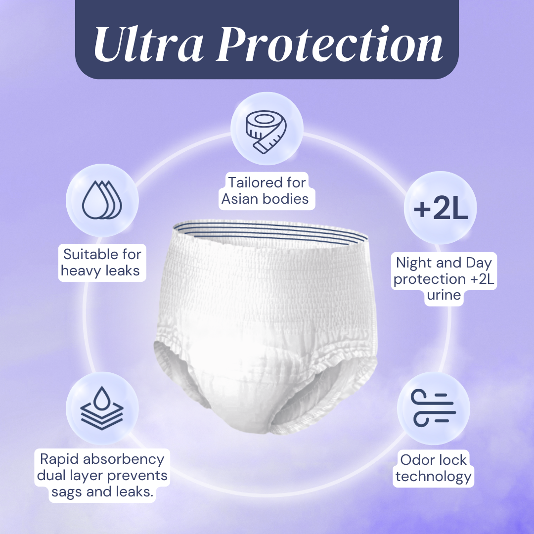 {Carton Deal} Aire Ultra Protection Adult Diaper Pull Up Pants - Size L (6X12 pcs) (Overnight Protection, Heavy)