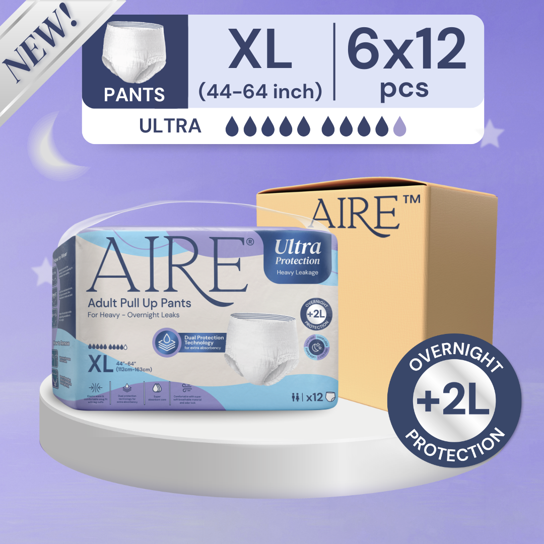 {Carton Deal}Aire Ultra Protection Adult Diaper Pull Up Pants - Size XL (6X12 pcs) (Overnight Protection, Heavy)