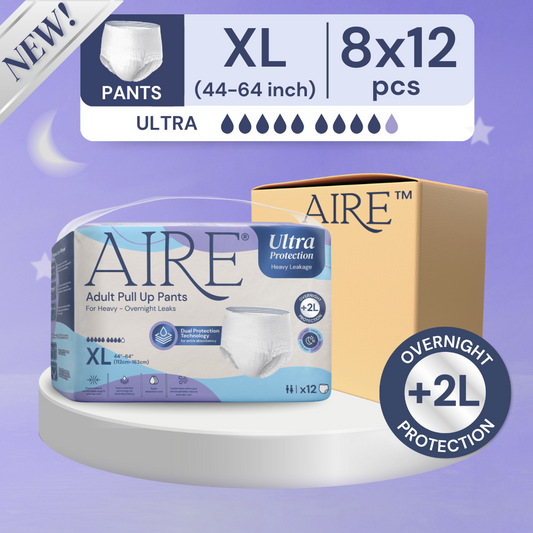 {Carton Deal}Aire Ultra Protection Adult Diaper Pull Up Pants - Size XL (8X12 pcs) (Overnight Protection, Heavy)