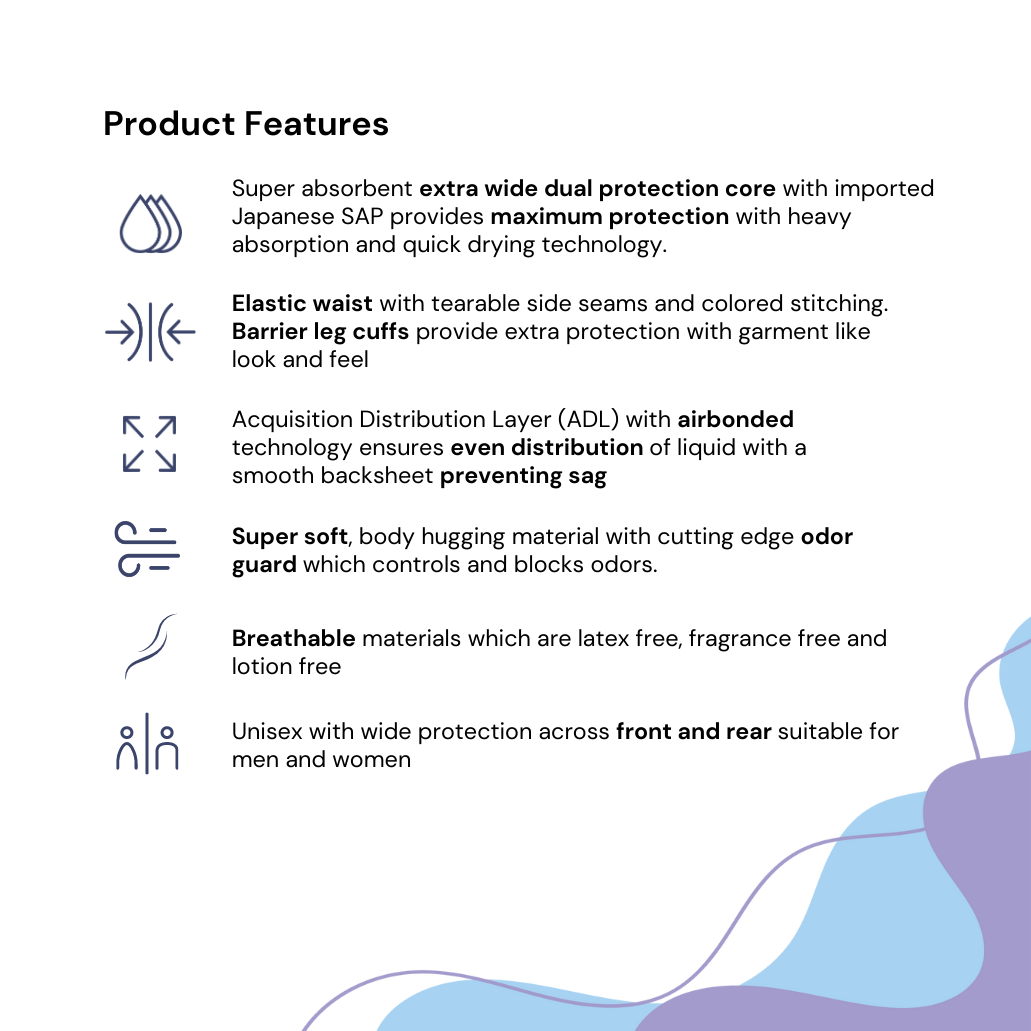 Product Features - Size S/M (10pcs) (Adult Diaper Pant)