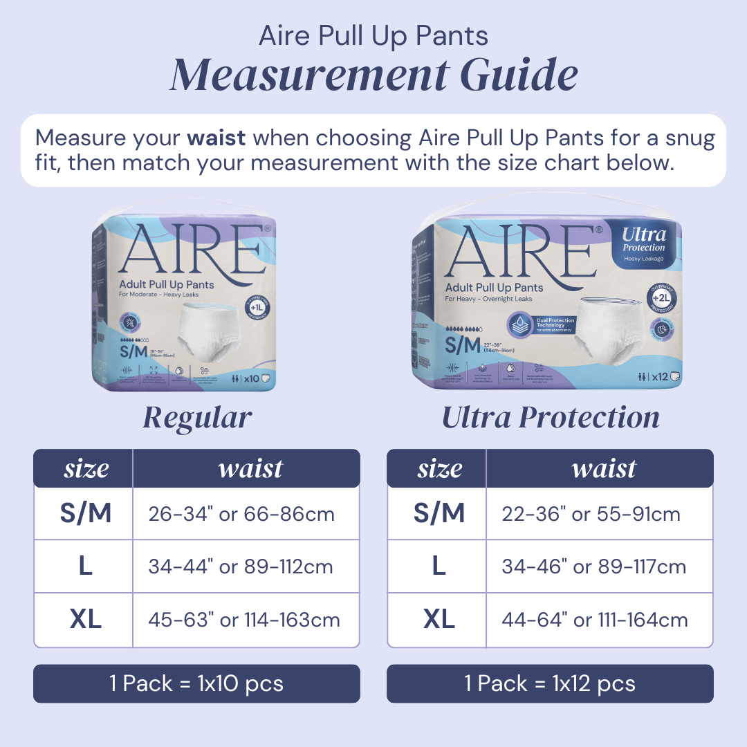 {Carton Deal} Aire Ultra Protection Adult Diaper Pull Up Pants - Size L (6X12 pcs) (Overnight Protection, Heavy)