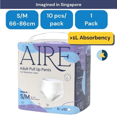 Aire Adult Pull Up Pants- Size S/M (1x10pcs) (Adult Diaper Pant)