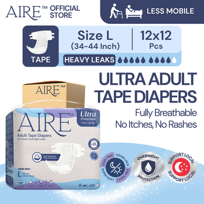 {CARTON DEAL} Aire® Ultra Tape Diapers - Size L (12x12pcs)