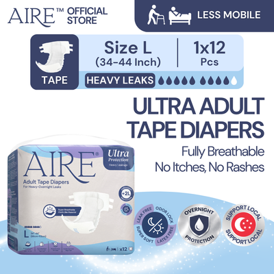 Aire® Ultra Tape Diapers -Size L