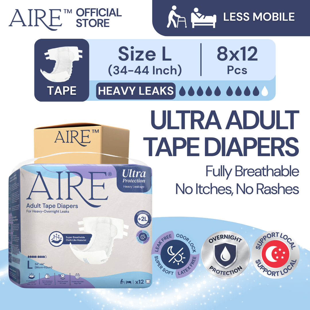 {CARTON DEAL} Aire® Ultra Tape Diapers - Size L (8x12pcs)