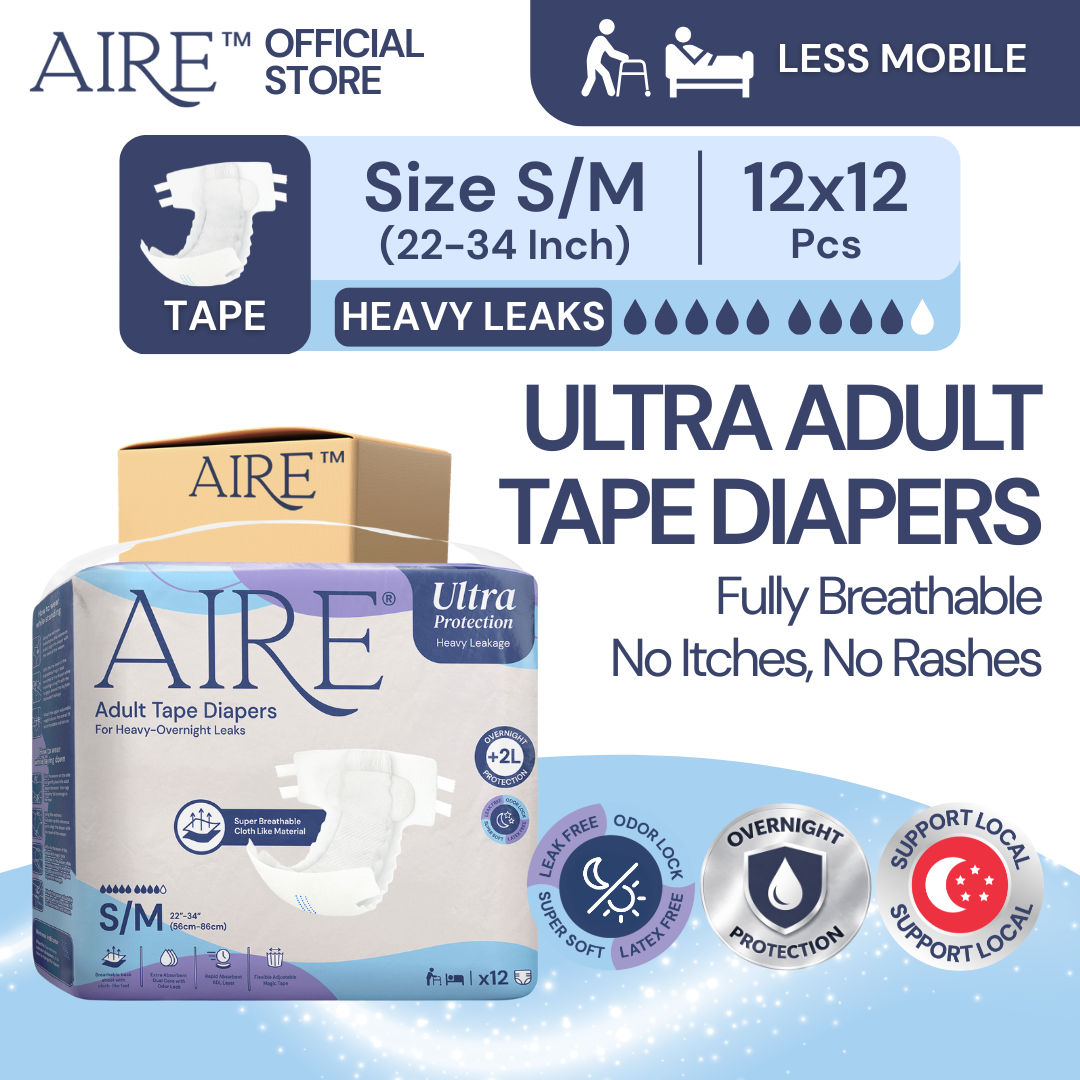 {CARTON DEAL} Aire® Ultra Tape Diapers - Size S/M (12x12pcs)