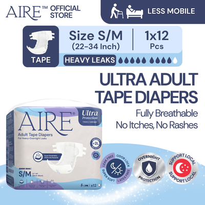 Aire® Ultra Tape Diapers - Size S/M